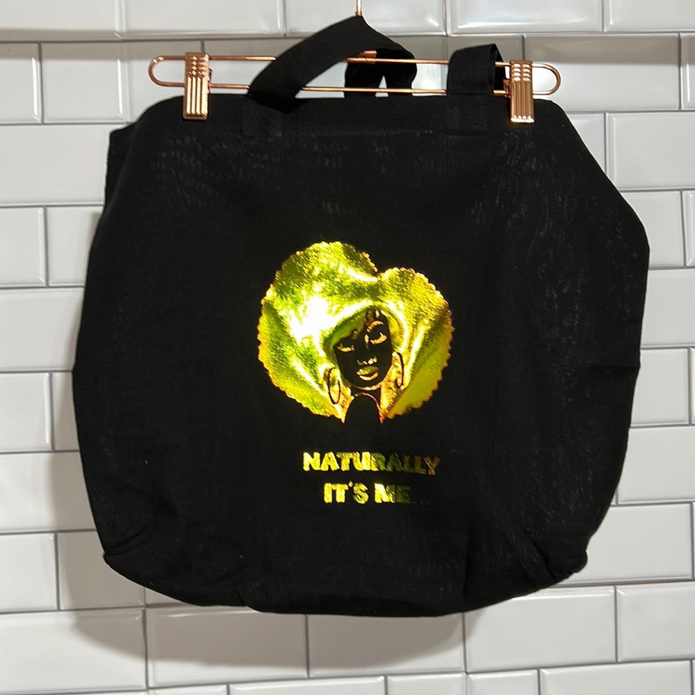 Cute iridescent tote bag, with Afro hairdo😉